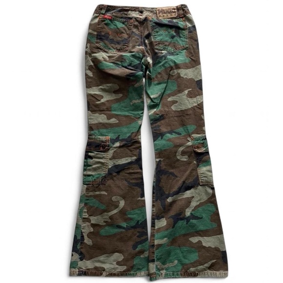 Vintage 90’s Mudd Cargo Camo Low Rise Flare Jeans - Picture 2 of 5